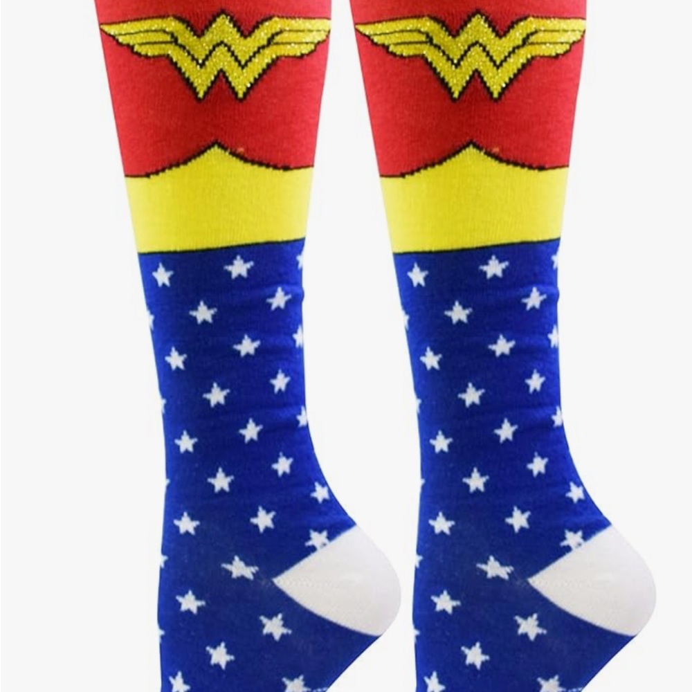 DC Comics Wonder Woman Red, Yellow, and Blue Socks